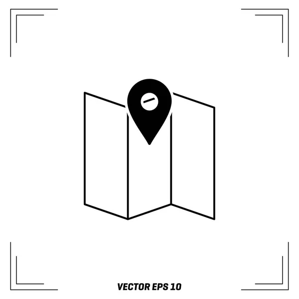 Mapa con icono de puntero — Vector de stock