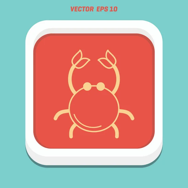 Crab flat icon — Stock Vector