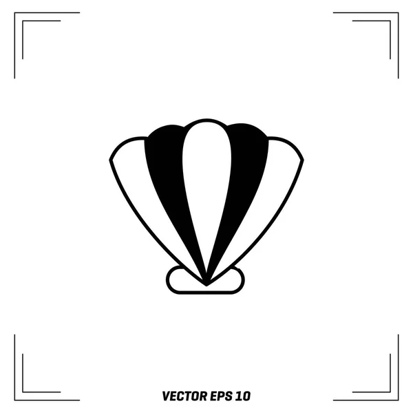 Concha de mar icono plano — Vector de stock