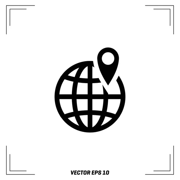 Globo mapa icono — Vector de stock