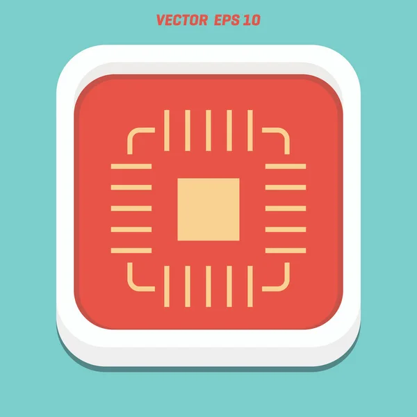 CPU. icona piatta — Vettoriale Stock