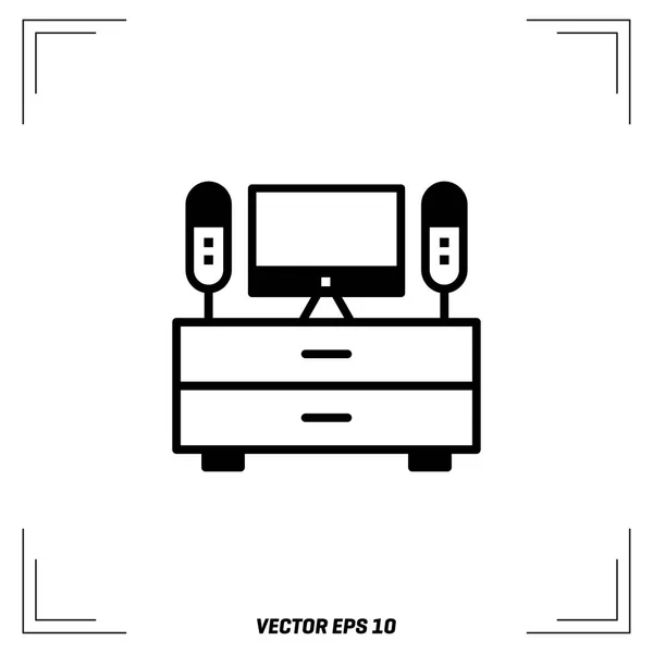 Számítógép asztal ikon — Stock Vector