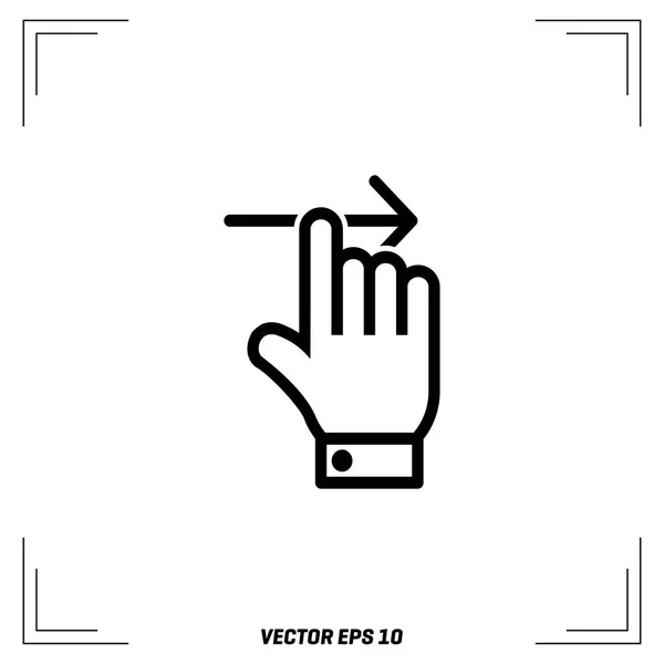 Mano con icono de flecha — Vector de stock