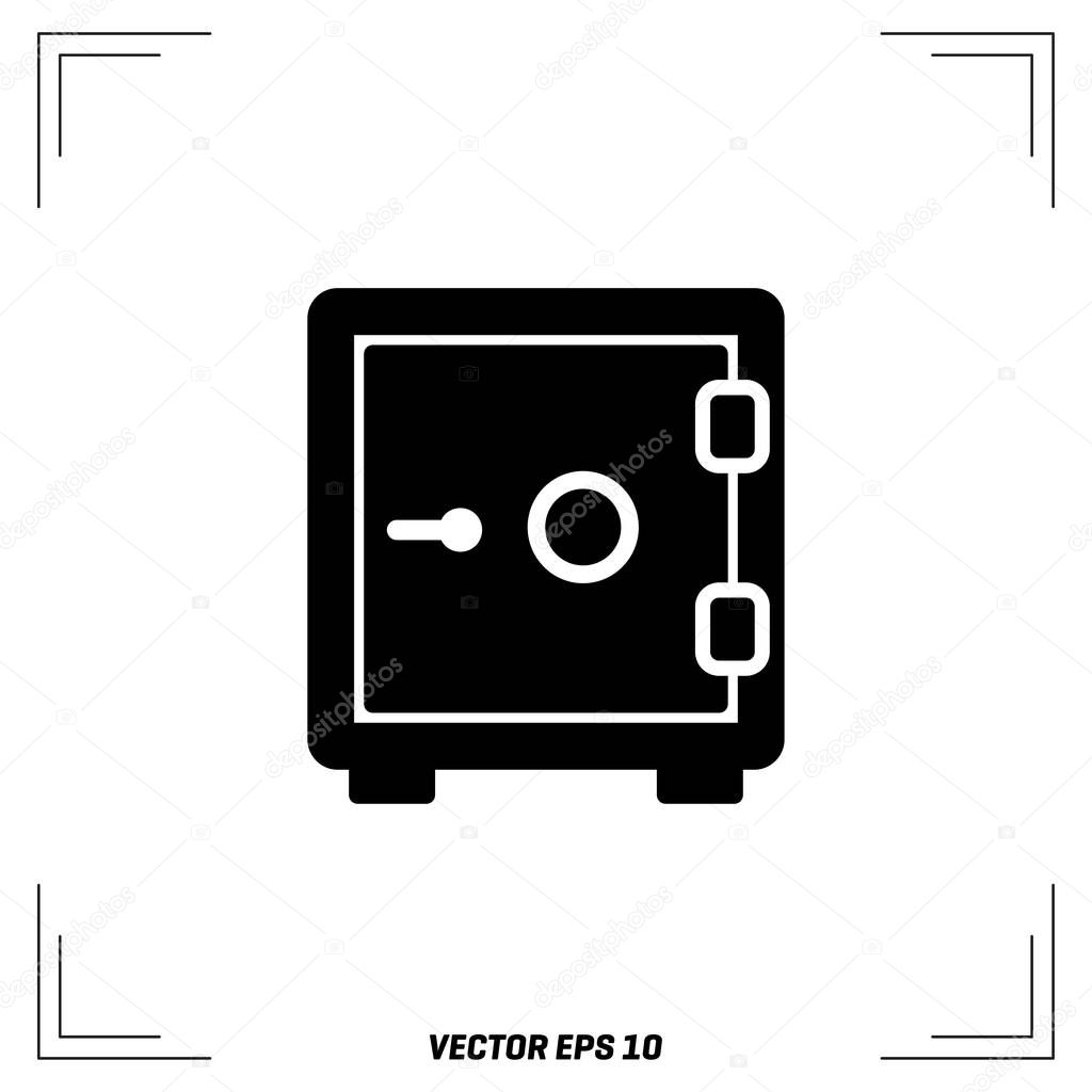Security safe flat icon