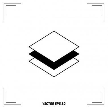  3D modeli düz simgesi