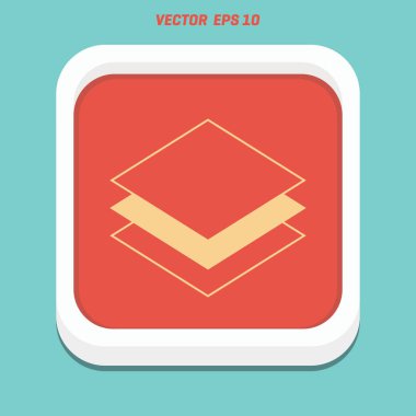  3D modeli düz simgesi