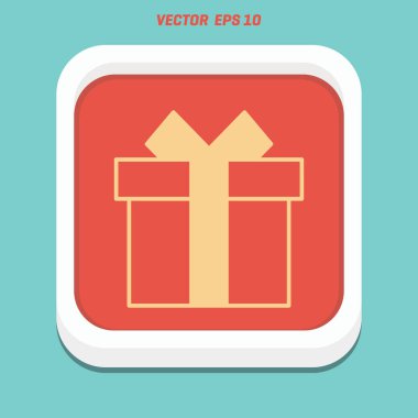 hediye kutusu düz simgesi 