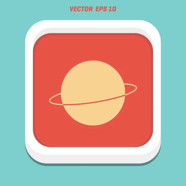 Planeta plano icono — Vector de stock