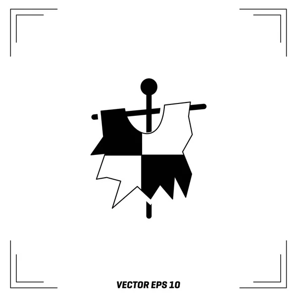 Bandeira Viking ícone plano —  Vetores de Stock
