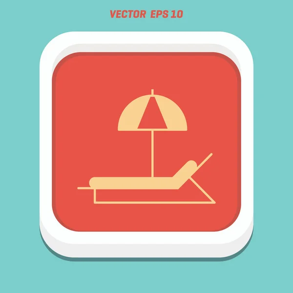Cadeira de praia com símbolo de sol —  Vetores de Stock