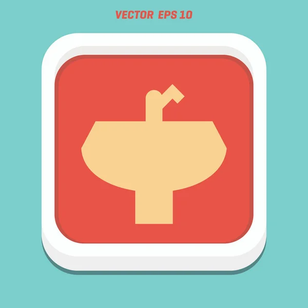 Chiuveta Icon plat — Vector de stoc