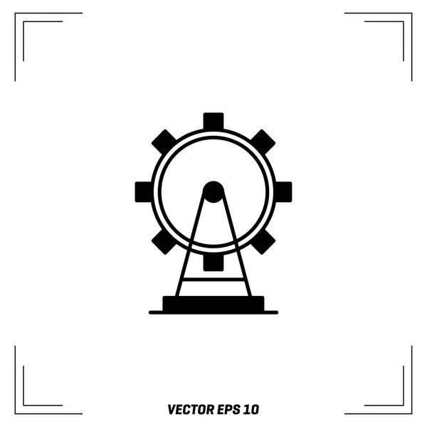 Ferris rueda plana icono — Vector de stock