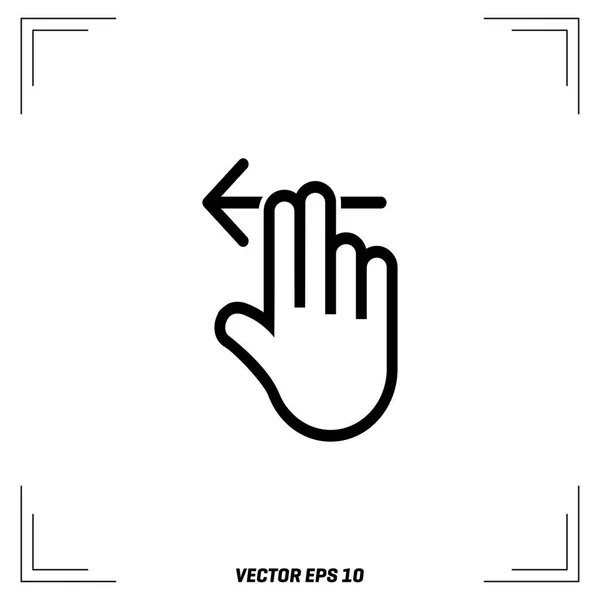 Hand with arrow icon — Stock Vector