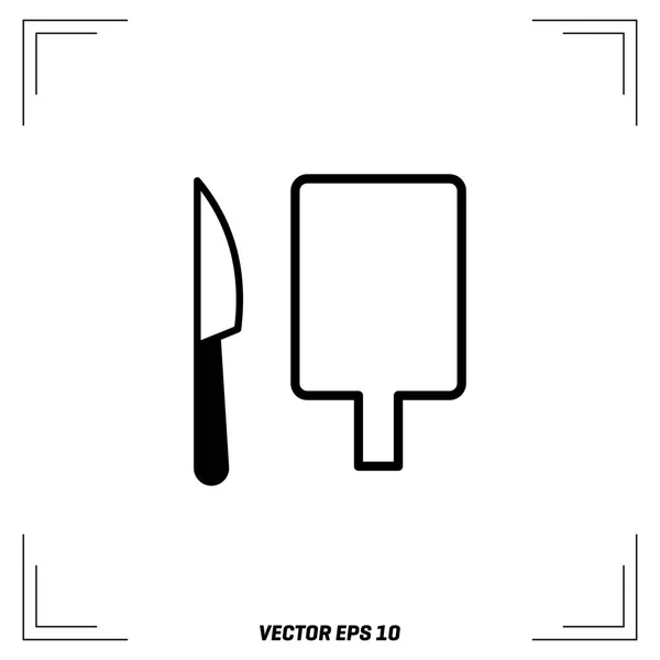 Placa de corte e faca ícone — Vetor de Stock