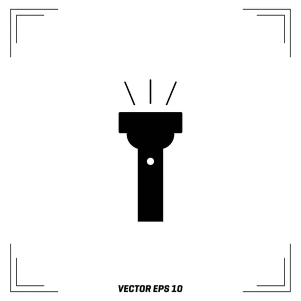 Elektrische Taschenlampe flache Symbol — Stockvektor