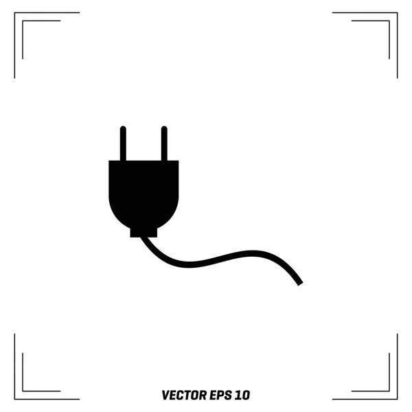 Plug Icône plate — Image vectorielle