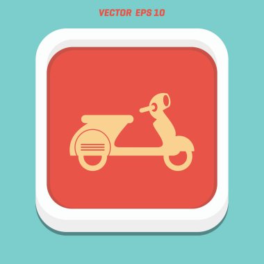 Scooter Düz Simgesi 