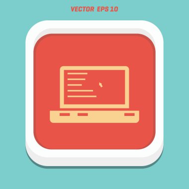 Laptop Düz Simgesi