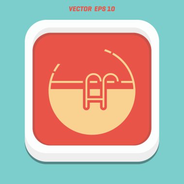 Havuzu ile merdiven satırı simgesi 