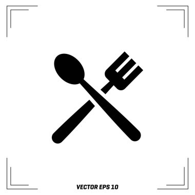 çatal ve kaşık düz simgesi