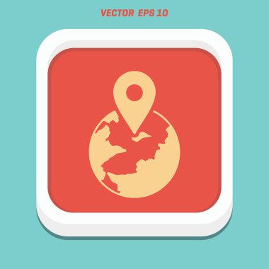 İşaretçi simgesi ile düz gezegeni