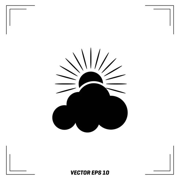 Sun with cloud icon — Stock Vector