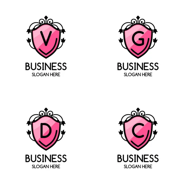 Modèle de logos d'entreprise avec des lettres — Image vectorielle