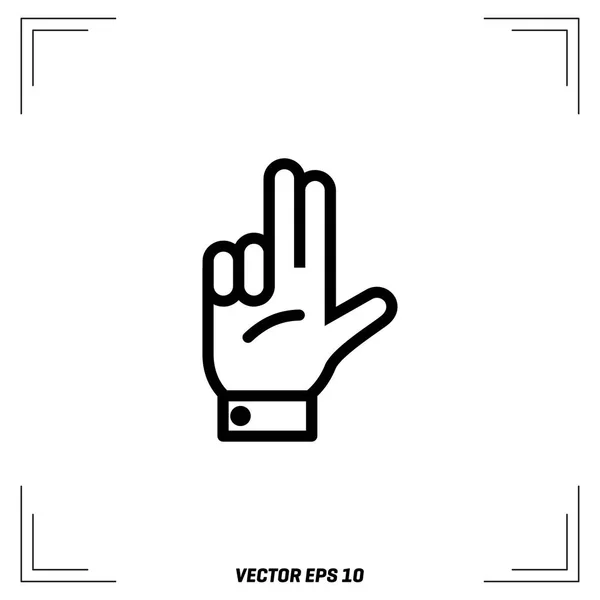 Ícone mãos com dois dedos — Vetor de Stock