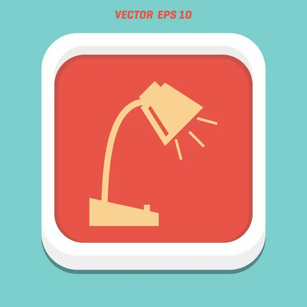 Lámpa lapos ikon — Stock Vector