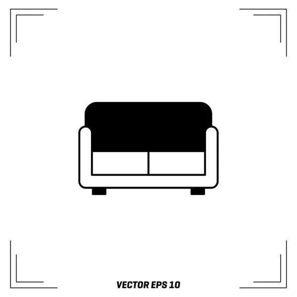 Soffa flat ikonen — Stock vektor