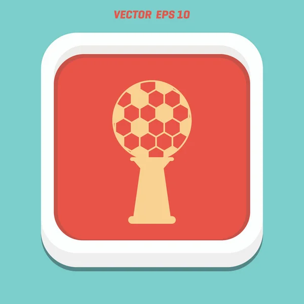 Trofeo de fútbol icono plano — Vector de stock