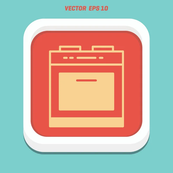 Icono plano horno — Vector de stock