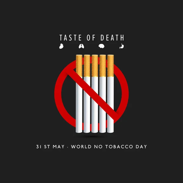 Welt keine Tabak-Tageskarte — Stockvektor