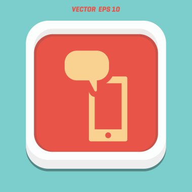 Mesaj bulutla smartphone simgesi