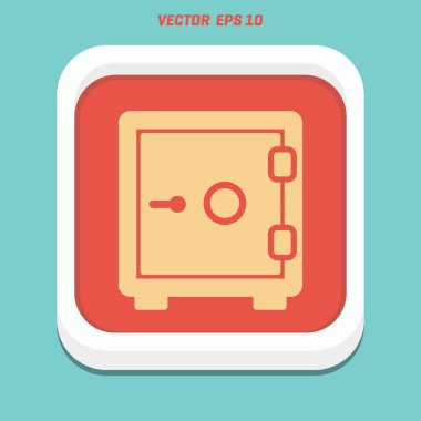 Güvenlik güvenli düz simgesi