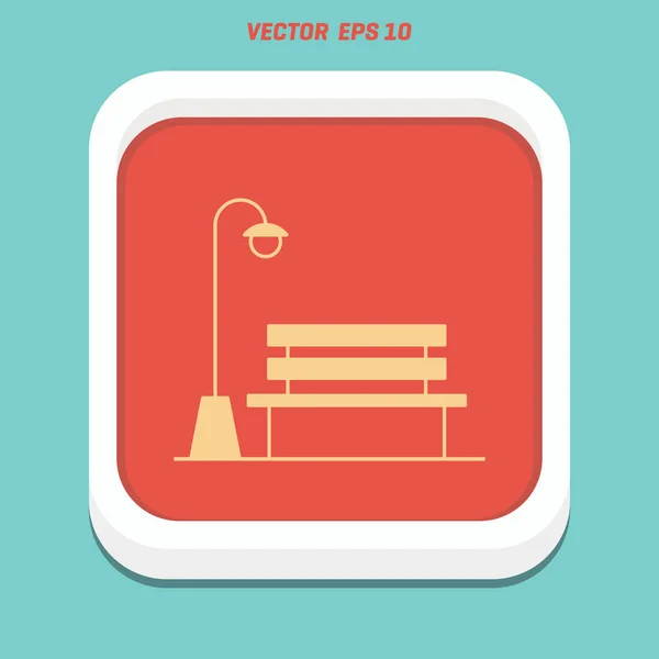 Vintage straat lantaarn en Bench — Stockvector