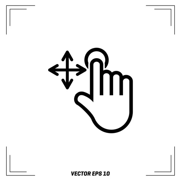 Érintse meg a ikont lapos — Stock Vector