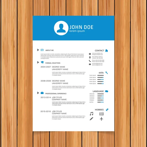 Plantilla de CV con estilo — Vector de stock