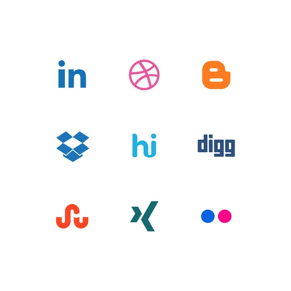 Verzameling van populaire Social Media iconen — Stockvector