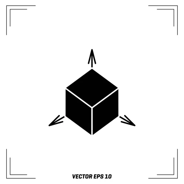 Kub med pilar ikonen — Stock vektor