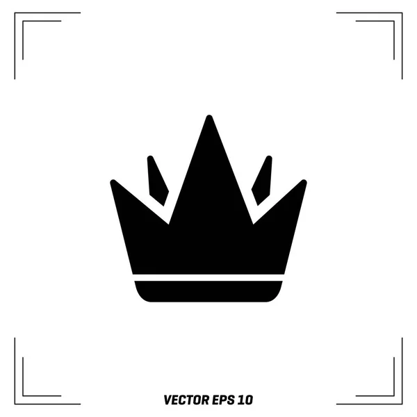 Coroa ícone plano — Vetor de Stock