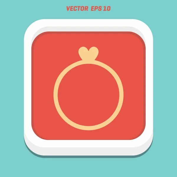 Anillo para Señoras icono plano — Vector de stock