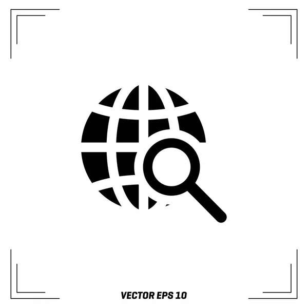 Globo icono de búsqueda — Vector de stock