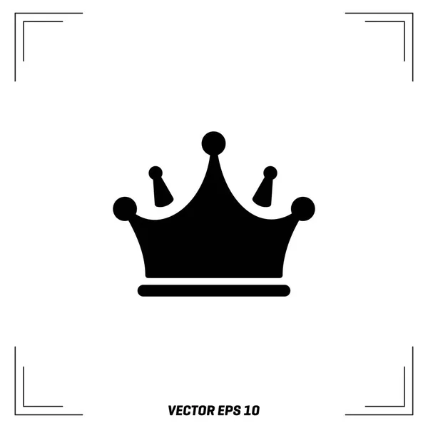 Kroon Platte Ikoon — Stockvector