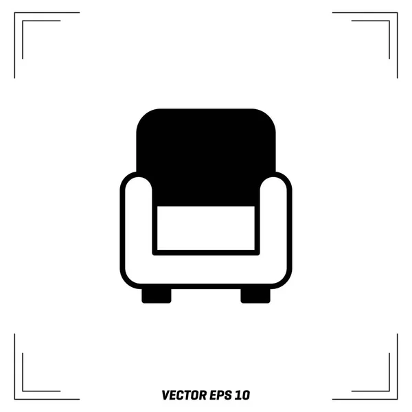 Sofá icono plano — Vector de stock