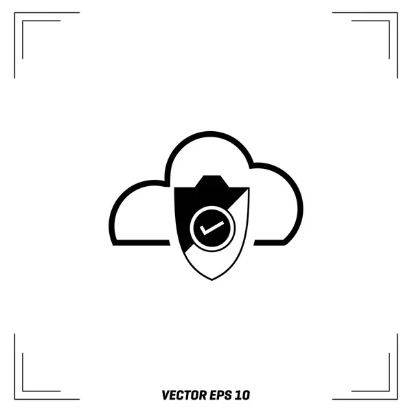 Escudo con icono de nube — Vector de stock