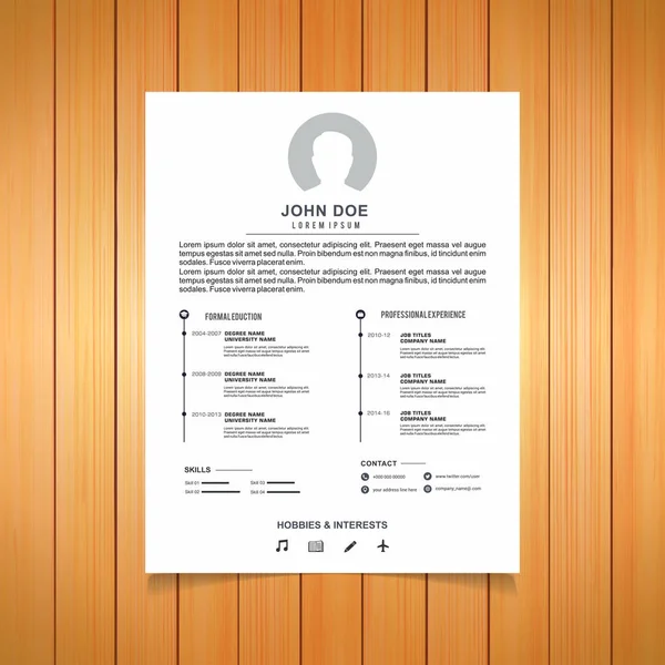 Stylish resume template — Stock Vector