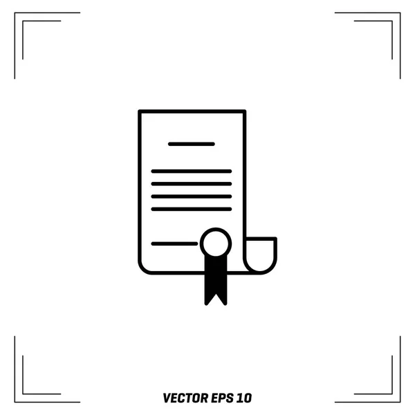 L'icône du certificat. Symbole du diplôme. Illustration vectorielle plate — Image vectorielle