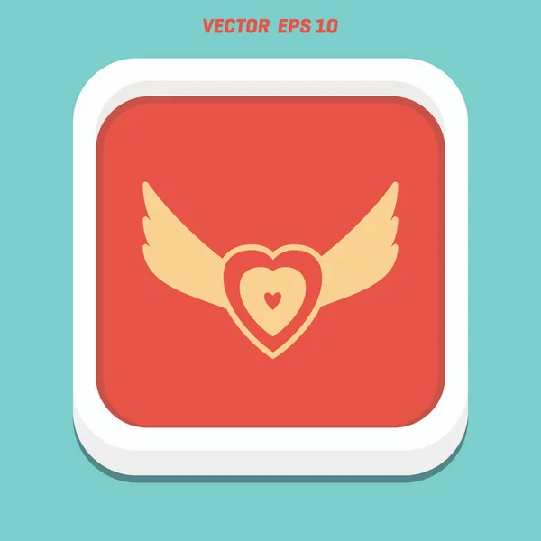 Heart with wings icon — Stock Vector