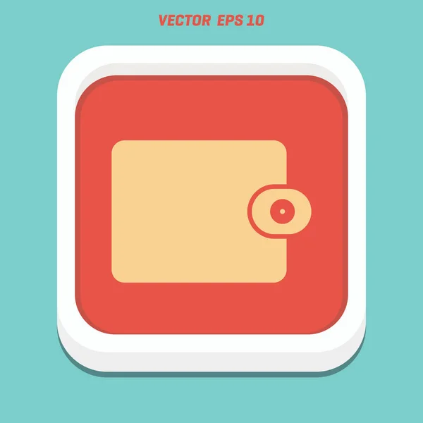 Monedero icono plano — Vector de stock